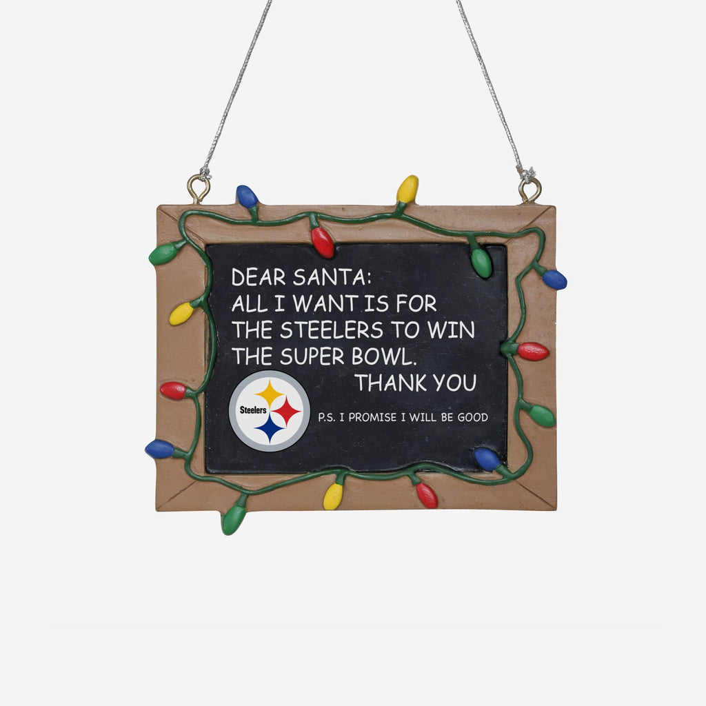 Pittsburgh Steelers Resin Chalkboard Sign Ornament FOCO - FOCO.com