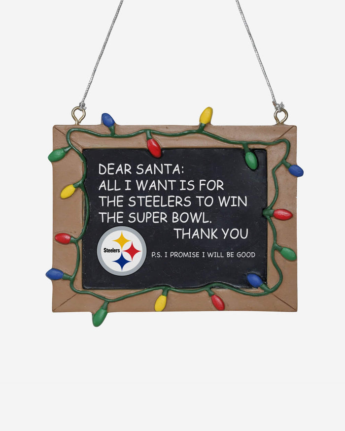 Pittsburgh Steelers Resin Chalkboard Sign Ornament FOCO - FOCO.com