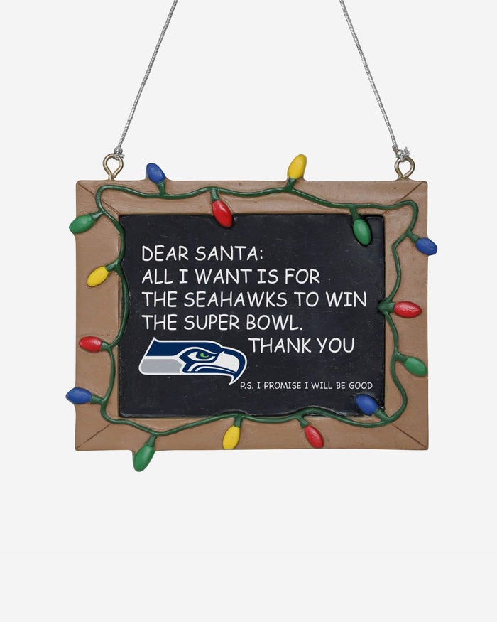 Seattle Seahawks Resin Chalkboard Sign Ornament FOCO - FOCO.com