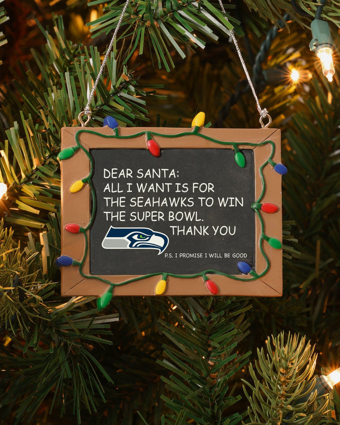 Seattle Seahawks Resin Chalkboard Sign Ornament FOCO - FOCO.com