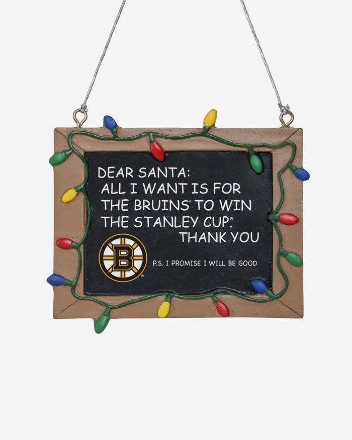 Boston Bruins Resin Chalkboard Sign Ornament FOCO - FOCO.com