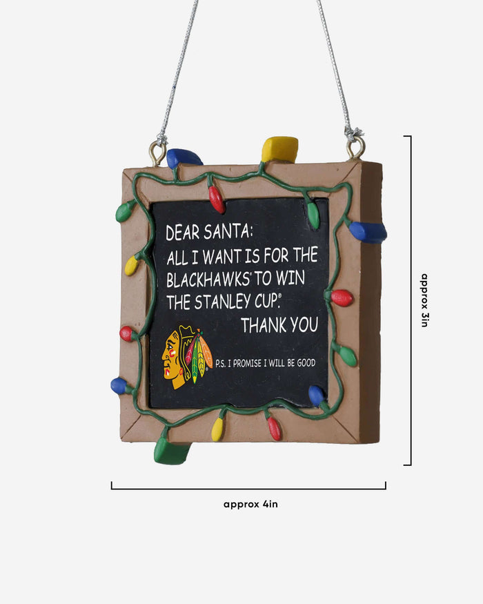 Chicago Blackhawks Resin Chalkboard Sign Ornament FOCO - FOCO.com