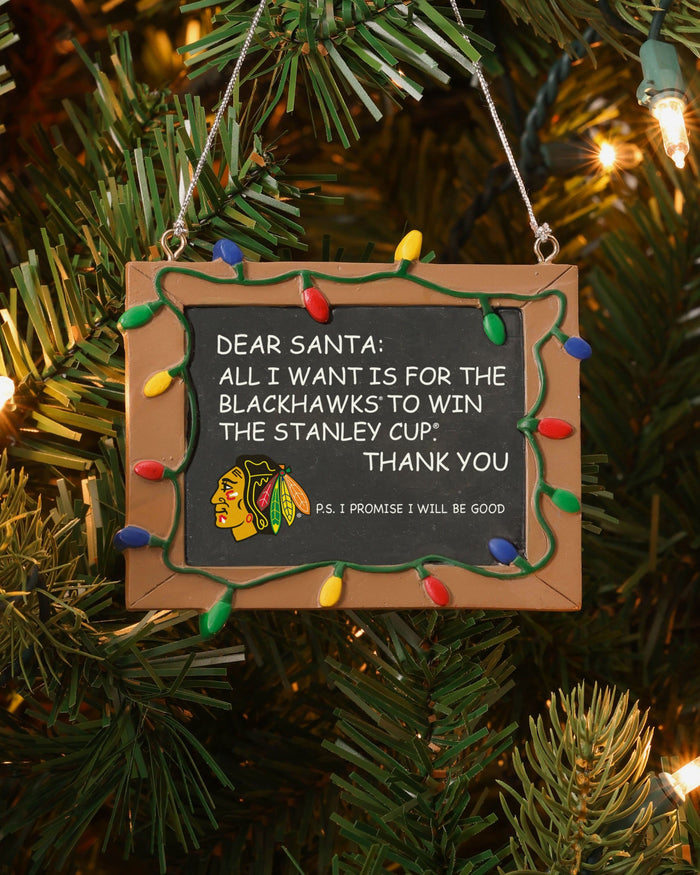 Chicago Blackhawks Resin Chalkboard Sign Ornament FOCO - FOCO.com