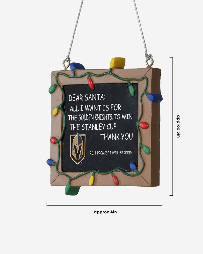 Vegas Golden Knights Resin Chalkboard Sign Ornament FOCO - FOCO.com