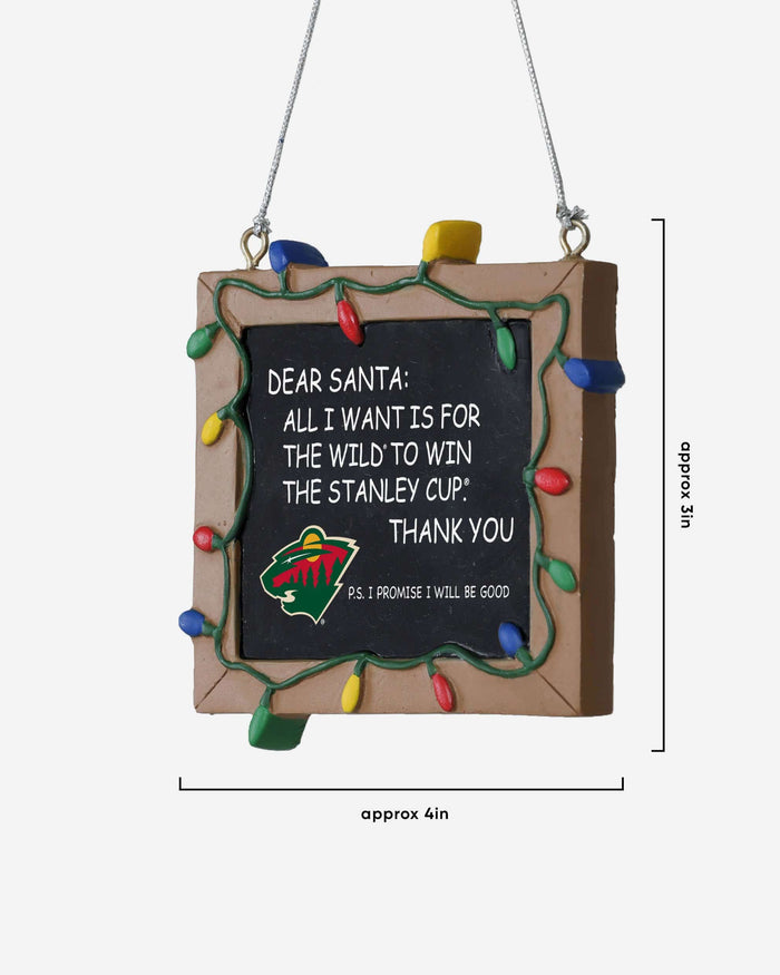 Minnesota Wild Resin Chalkboard Sign Ornament FOCO - FOCO.com