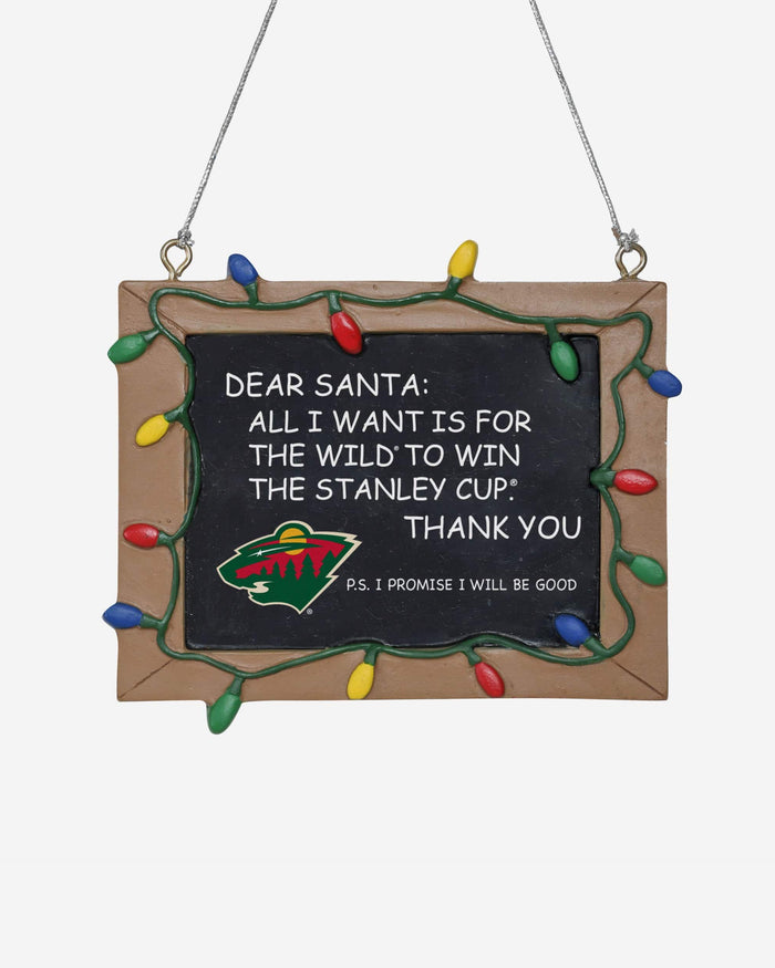 Minnesota Wild Resin Chalkboard Sign Ornament FOCO - FOCO.com