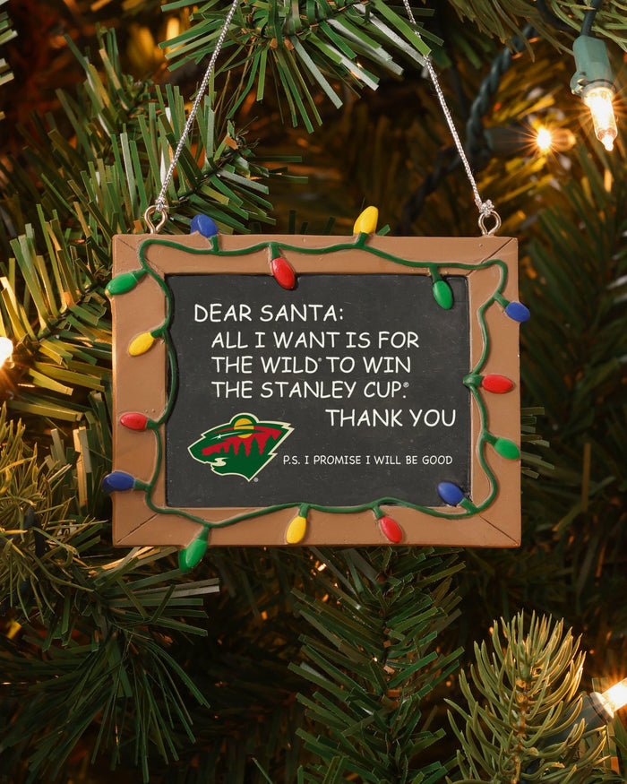 Minnesota Wild Resin Chalkboard Sign Ornament FOCO - FOCO.com