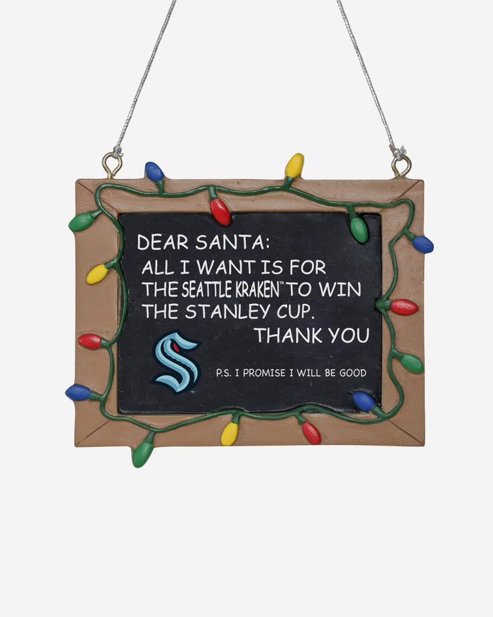 Seattle Kraken Resin Chalkboard Sign Ornament FOCO - FOCO.com