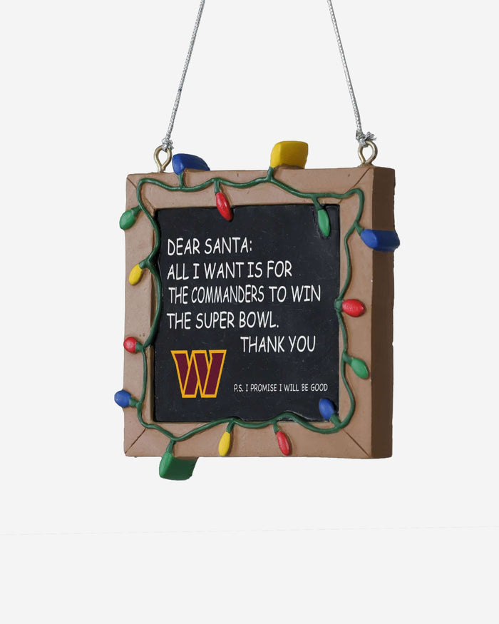 Washington Commanders Resin Chalkboard Sign Ornament FOCO - FOCO.com