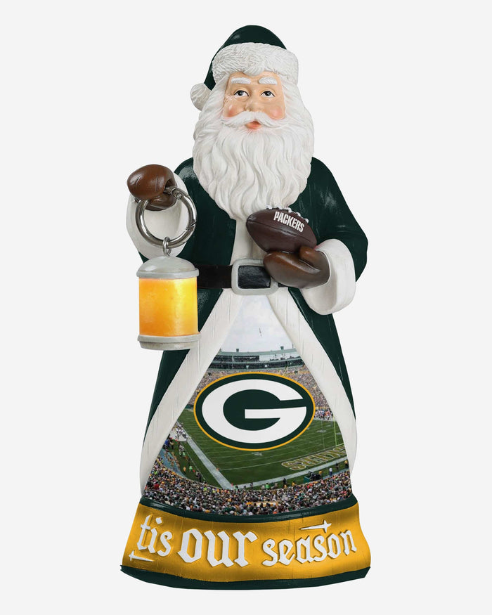 Green Bay Packers Santa Figure With Light Up Lantern FOCO - FOCO.com