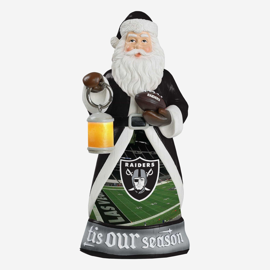 Las Vegas Raiders Santa Figure With Light Up Lantern FOCO - FOCO.com