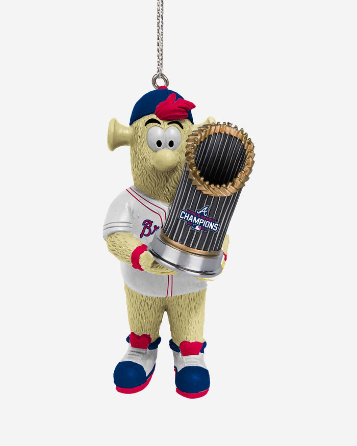 Atlanta Braves 2021 World Series Champions Mascot With Trophy Ornament FOCO - FOCO.com