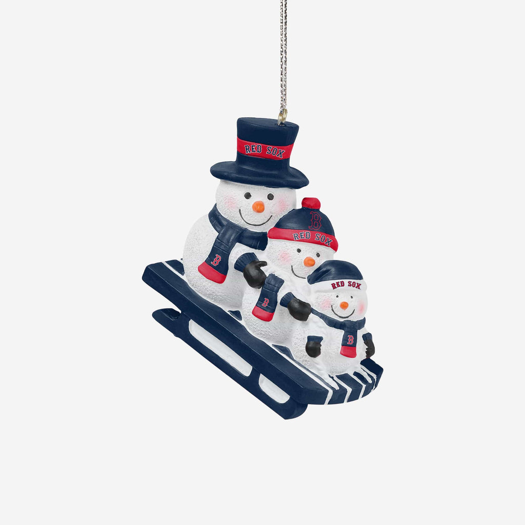 Boston Red Sox Sledding Snowmen Ornament FOCO - FOCO.com