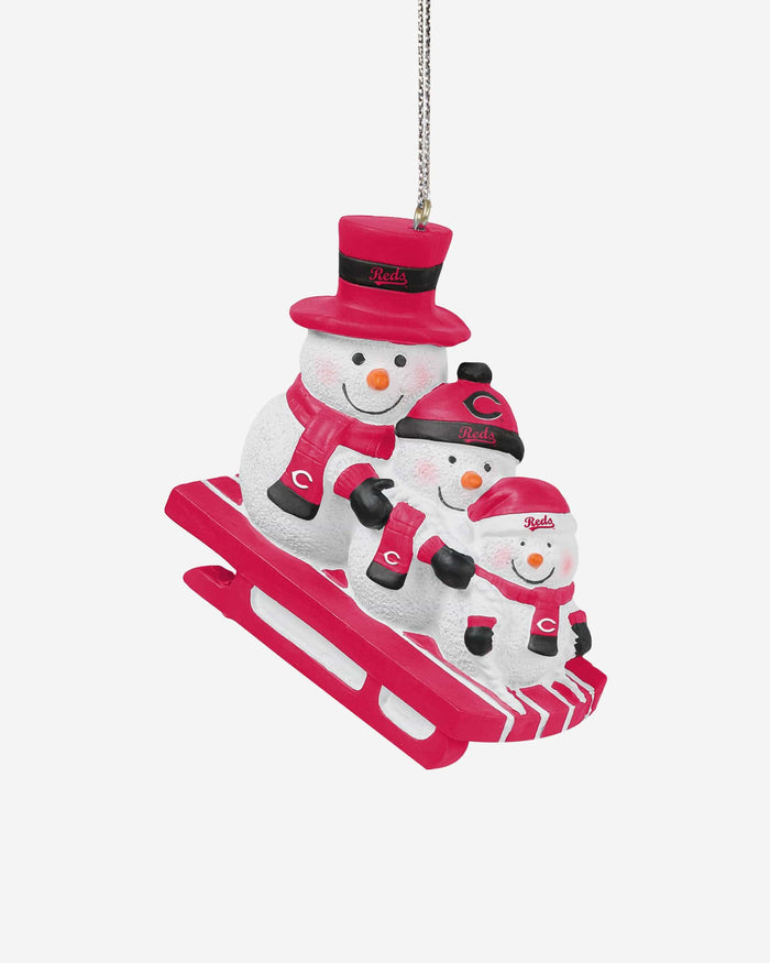 Cincinnati Reds Sledding Snowmen Ornament FOCO - FOCO.com