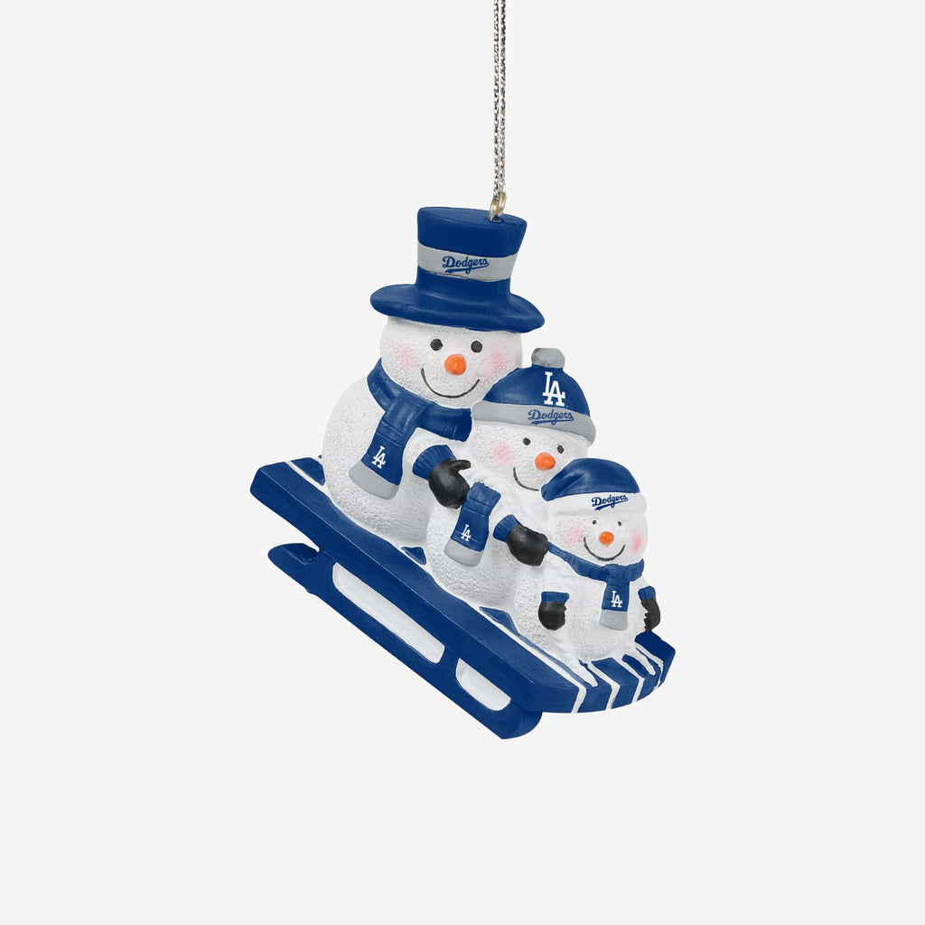 Los Angeles Dodgers Sledding Snowmen Ornament FOCO - FOCO.com