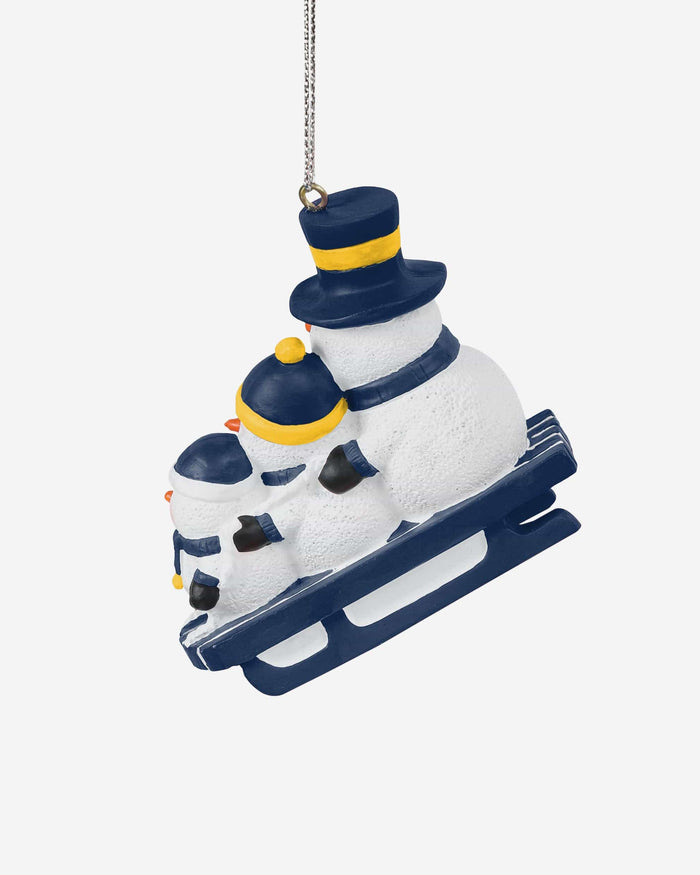 Milwaukee Brewers Sledding Snowmen Ornament FOCO - FOCO.com