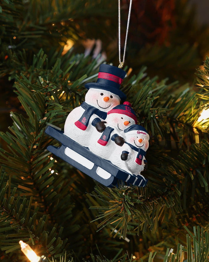 St Louis Cardinals Sledding Snowmen Ornament FOCO - FOCO.com