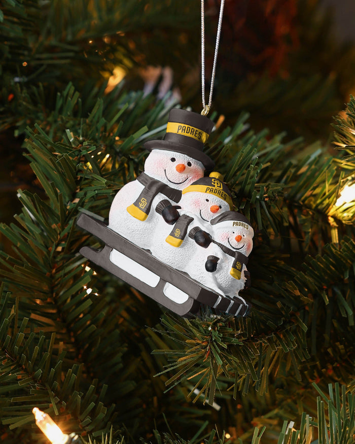 San Diego Padres Sledding Snowmen Ornament FOCO - FOCO.com