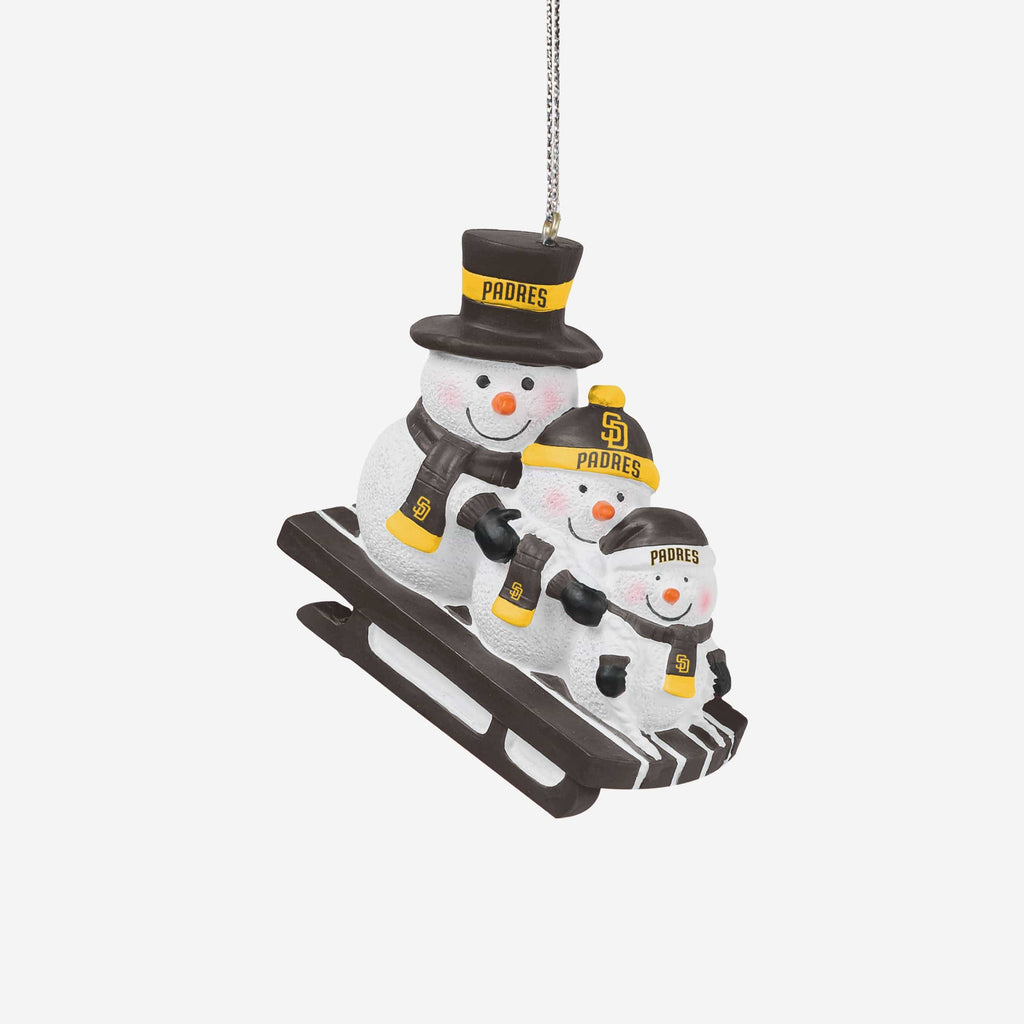 San Diego Padres Sledding Snowmen Ornament FOCO - FOCO.com