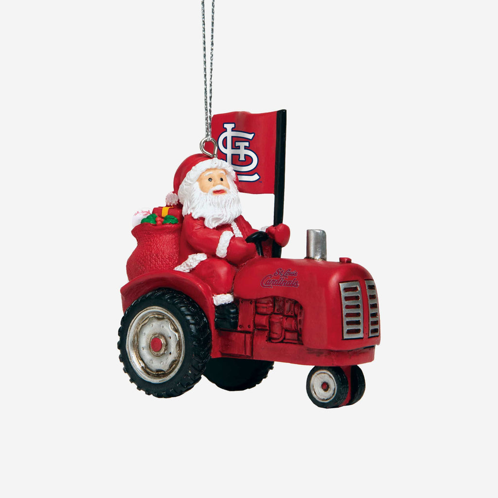 St Louis Cardinals Santa Riding Tractor Ornament FOCO - FOCO.com