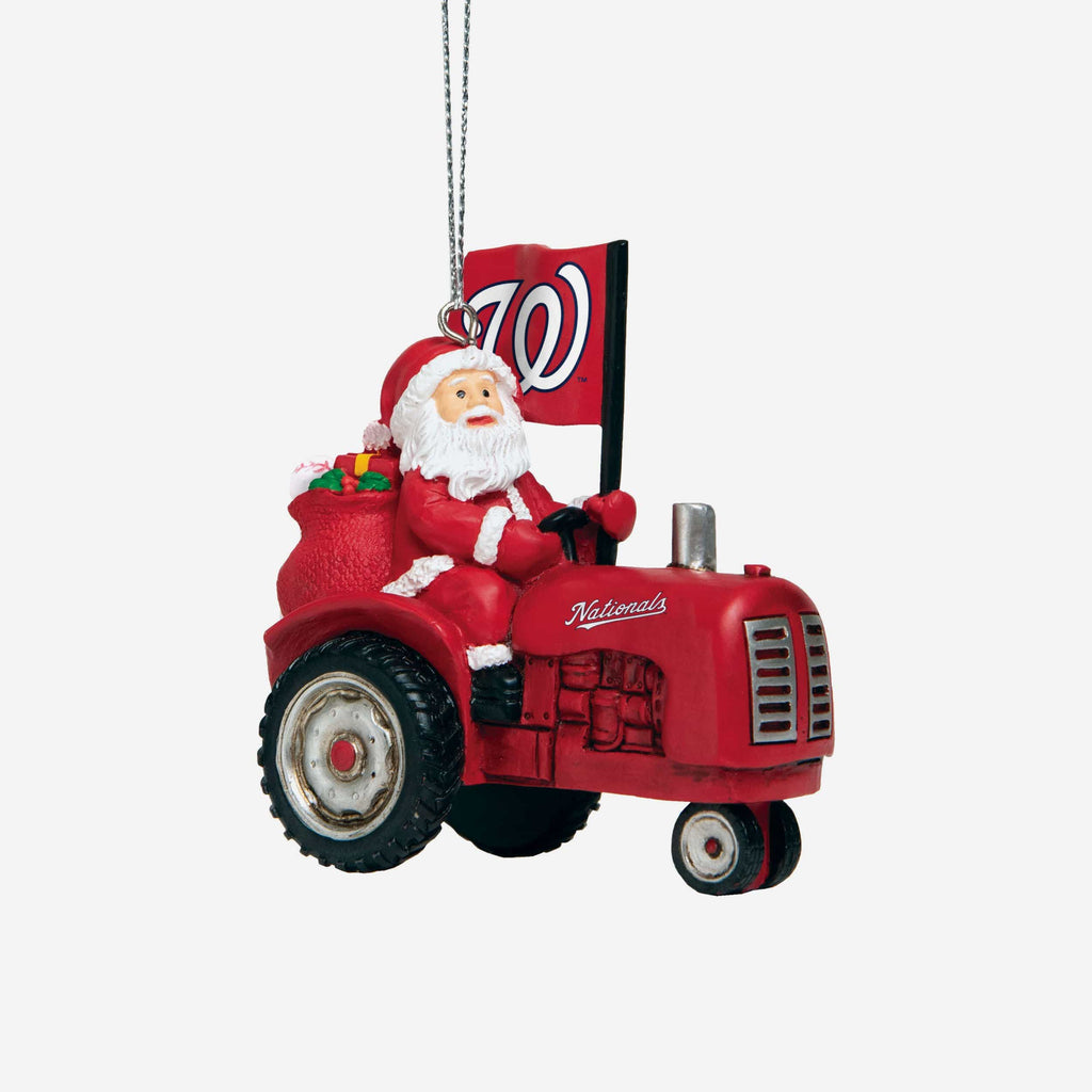 Washington Nationals Santa Riding Tractor Ornament FOCO - FOCO.com