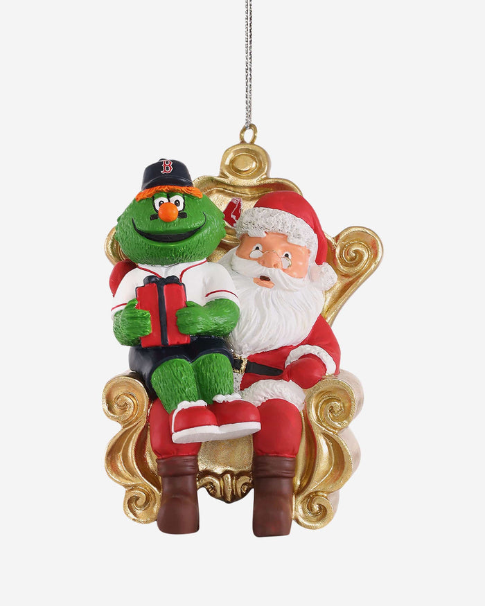 Wally the Green Monster Boston Red Sox Mascot On Santa's Lap Ornament Foco - FOCO.com