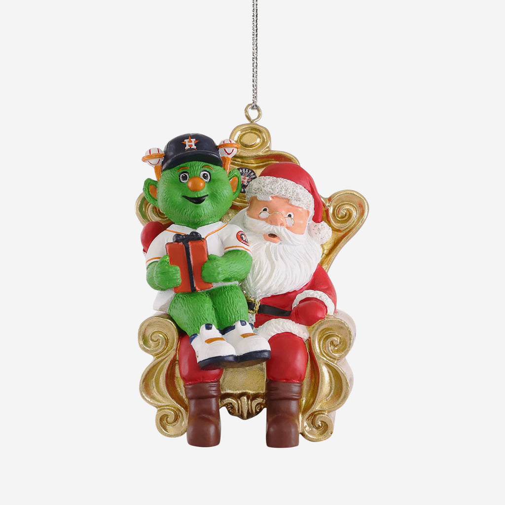 Orbit Houston Astros Mascot On Santa's Lap Ornament Foco - FOCO.com