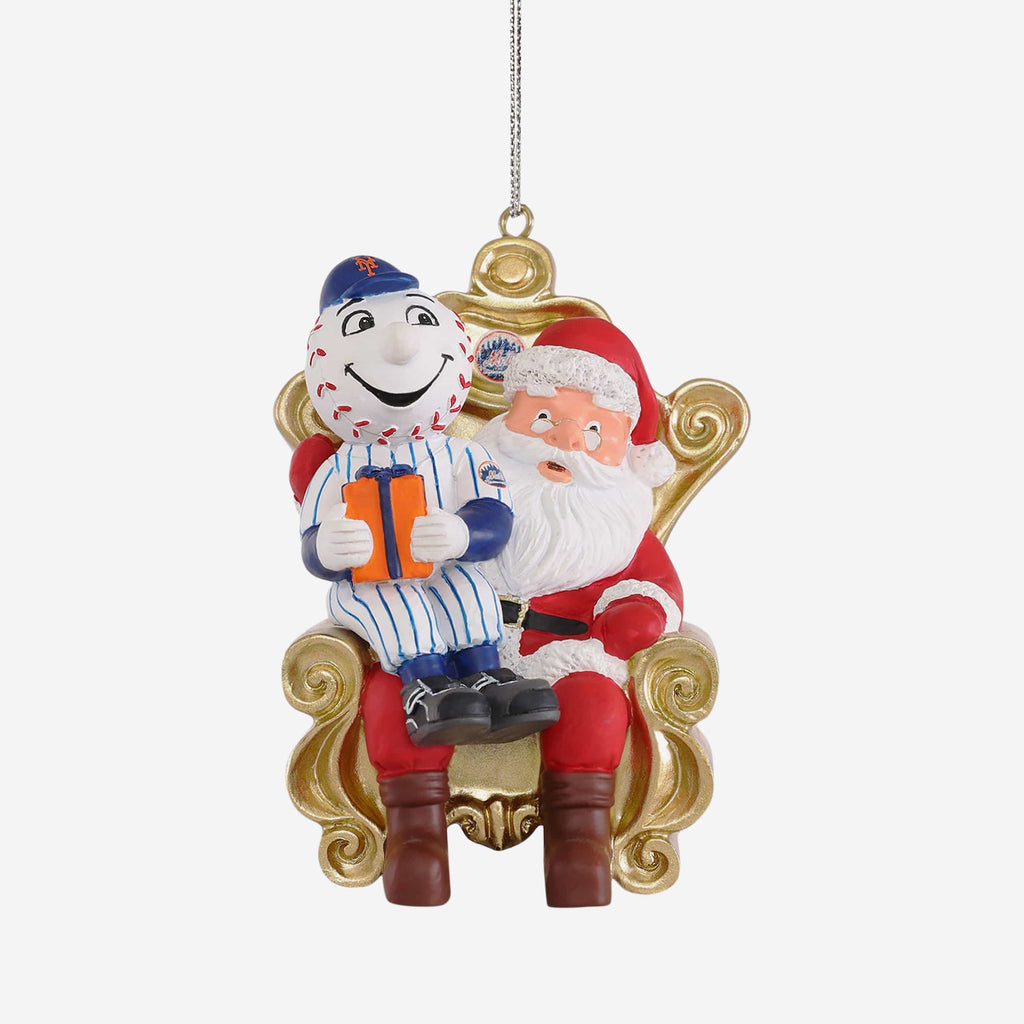 Mr. Met New York Mets Mascot On Santa's Lap Ornament Foco - FOCO.com
