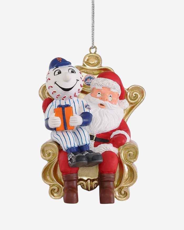 Mr. Met New York Mets Mascot On Santa's Lap Ornament Foco - FOCO.com