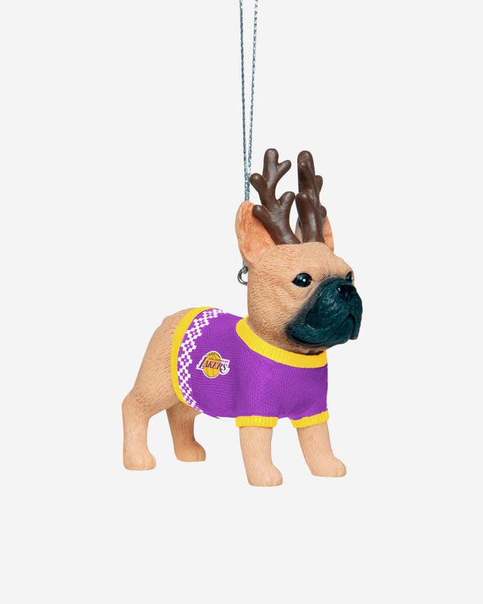 Los Angeles Lakers French Bulldog Wearing Sweater Ornament FOCO - FOCO.com