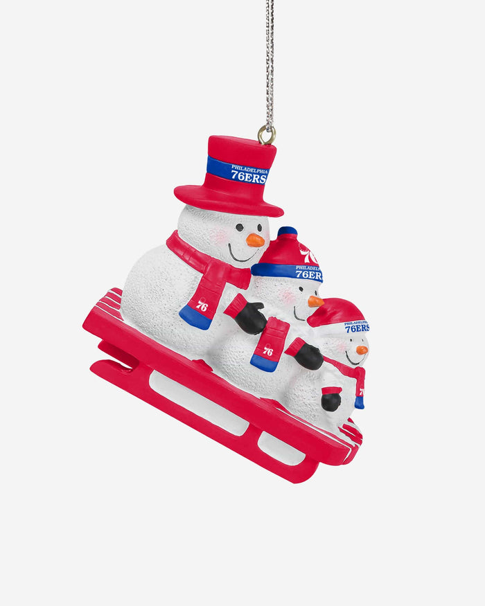 Philadelphia 76ers Sledding Snowmen Ornament FOCO - FOCO.com