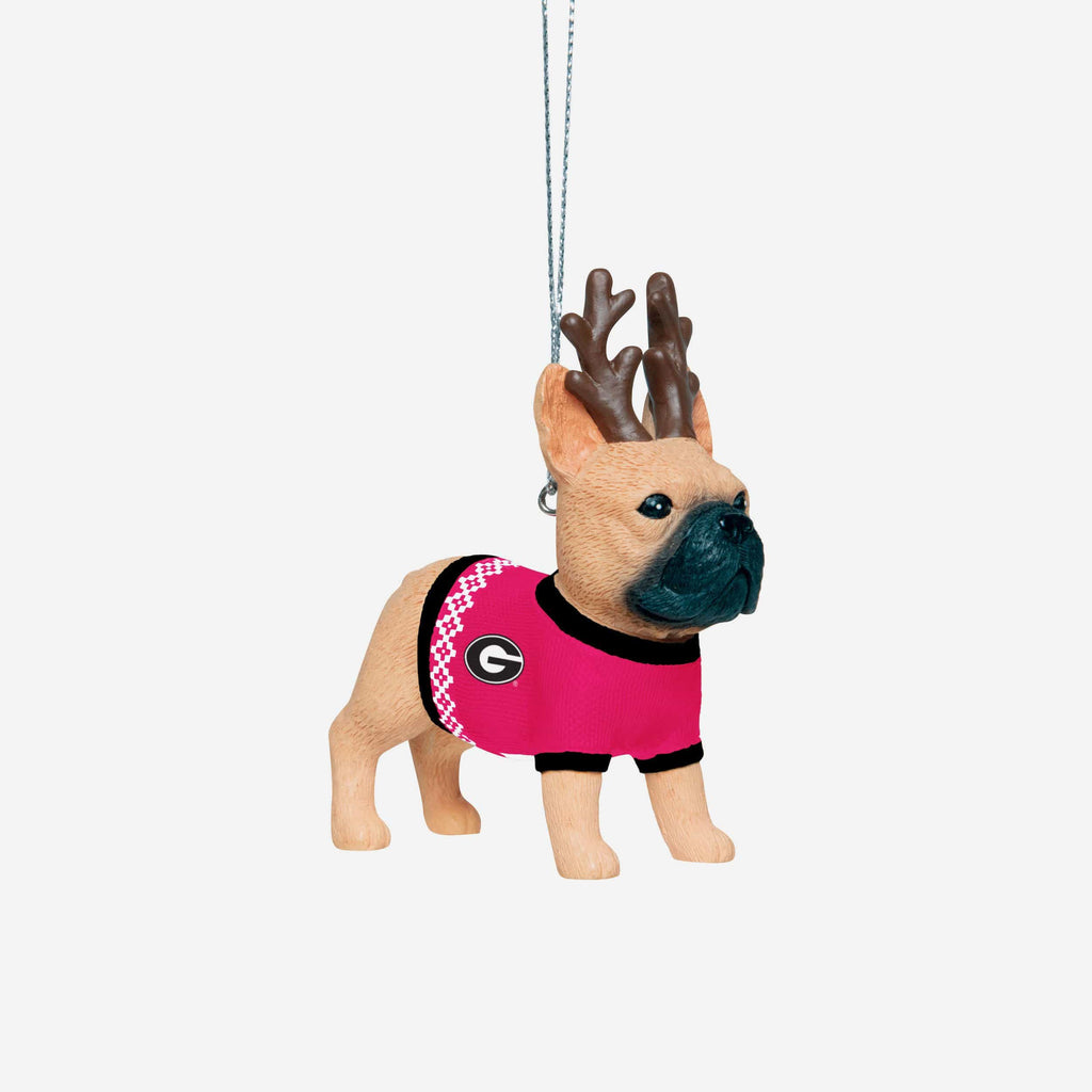 Georgia Bulldogs French Bulldog Wearing Sweater Ornament FOCO - FOCO.com