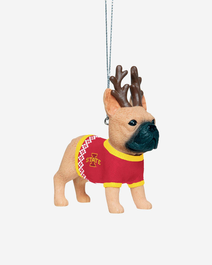 Iowa State Cyclones French Bulldog Wearing Sweater Ornament FOCO - FOCO.com