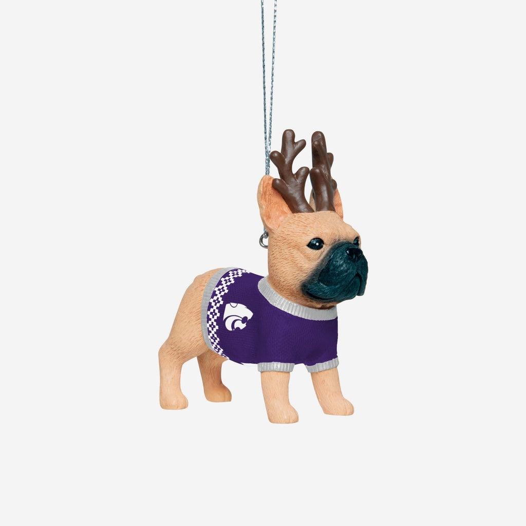 Kansas State Wildcats French Bulldog Wearing Sweater Ornament FOCO - FOCO.com