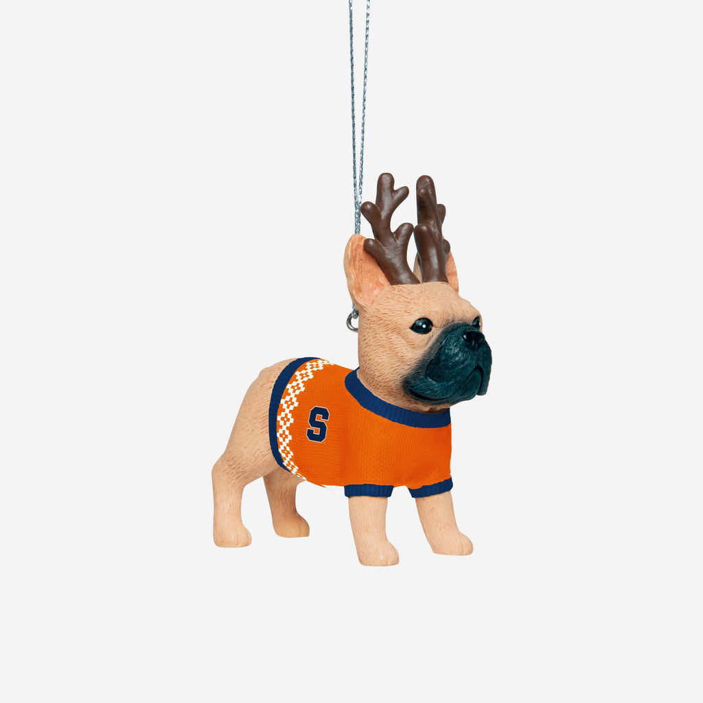 Syracuse Orange French Bulldog Wearing Sweater Ornament FOCO - FOCO.com