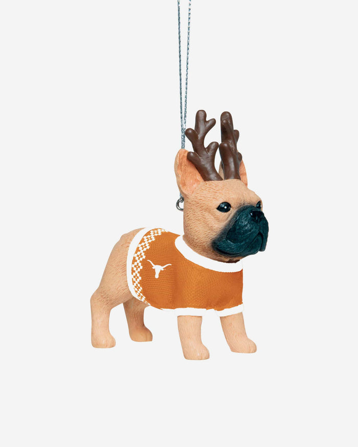 Texas Longhorns French Bulldog Wearing Sweater Ornament FOCO - FOCO.com