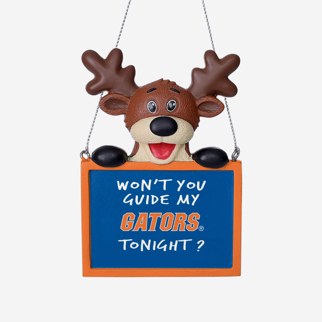 Florida Gators Reindeer With Sign Ornament FOCO - FOCO.com