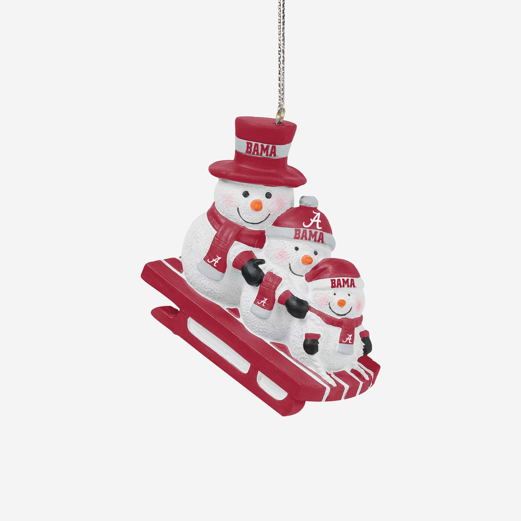 Alabama Crimson Tide Sledding Snowmen Ornament FOCO - FOCO.com