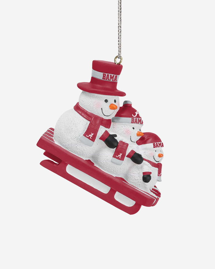 Alabama Crimson Tide Sledding Snowmen Ornament FOCO - FOCO.com