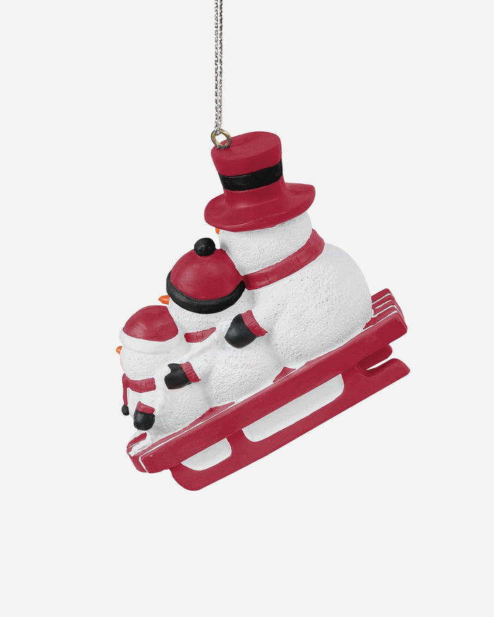 Arkansas Razorbacks Sledding Snowmen Ornament FOCO - FOCO.com