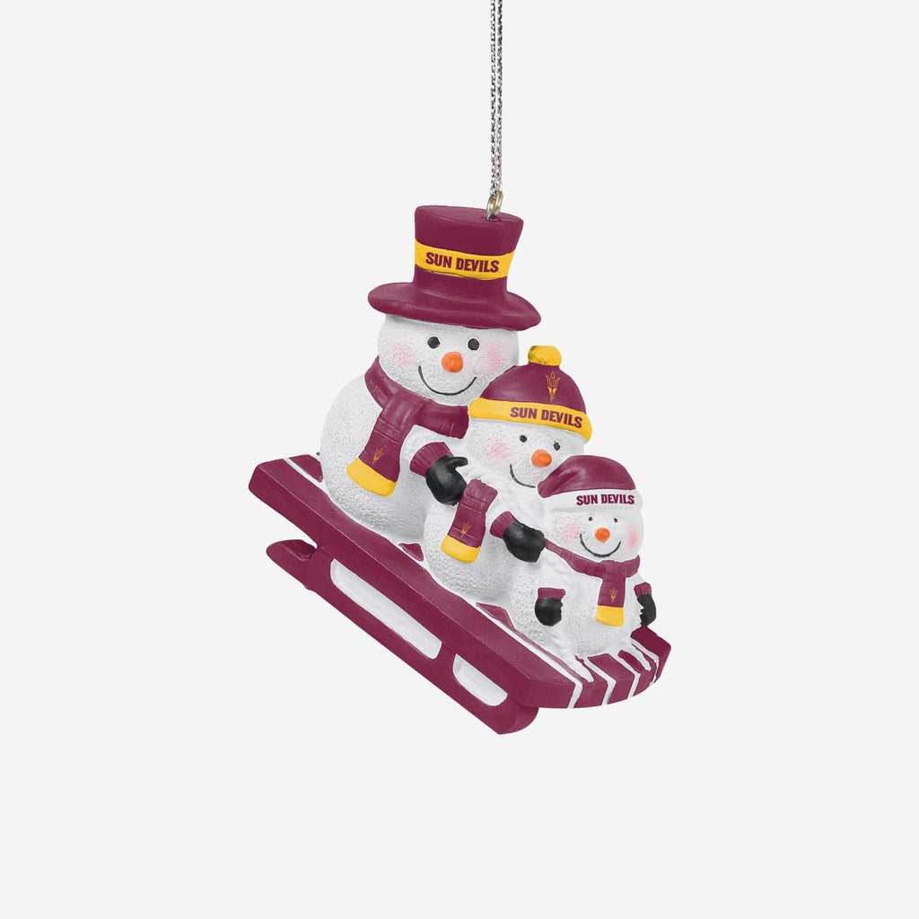 Arizona State Sun Devils Sledding Snowmen Ornament FOCO - FOCO.com