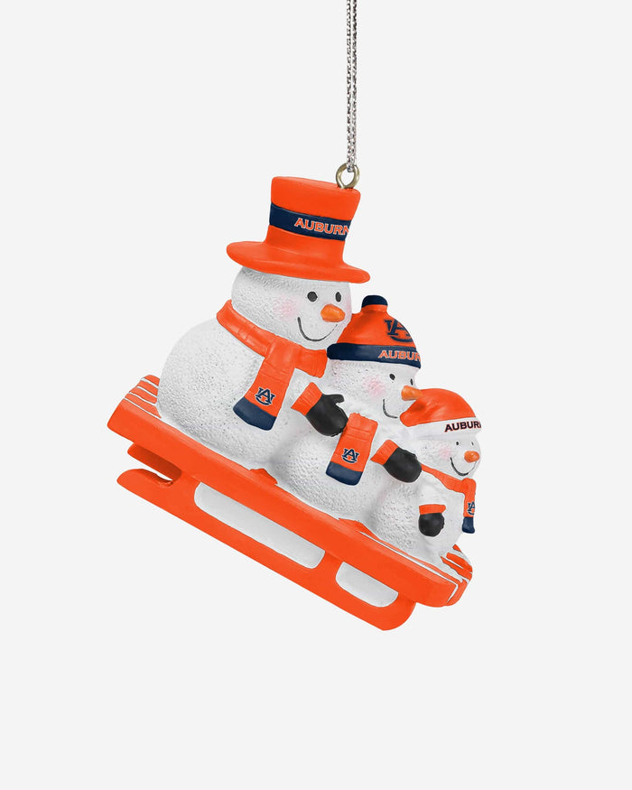 Auburn Tigers Sledding Snowmen Ornament FOCO - FOCO.com