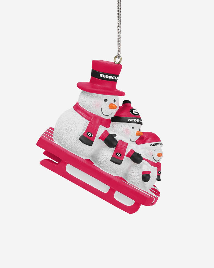 Georgia Bulldogs Sledding Snowmen Ornament FOCO - FOCO.com