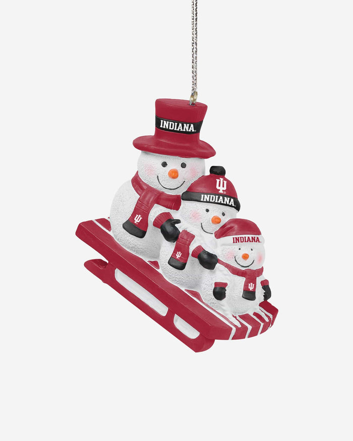 Indiana Hoosiers Sledding Snowmen Ornament FOCO - FOCO.com