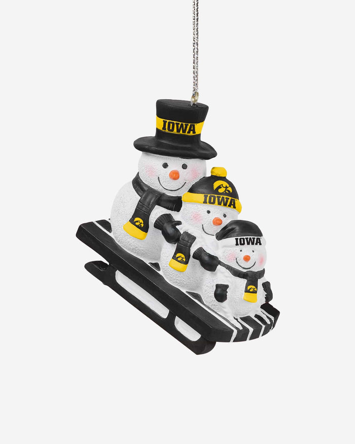 Iowa Hawkeyes Sledding Snowmen Ornament FOCO - FOCO.com