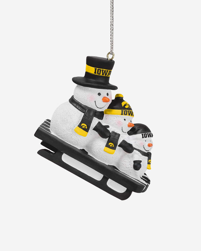 Iowa Hawkeyes Sledding Snowmen Ornament FOCO - FOCO.com