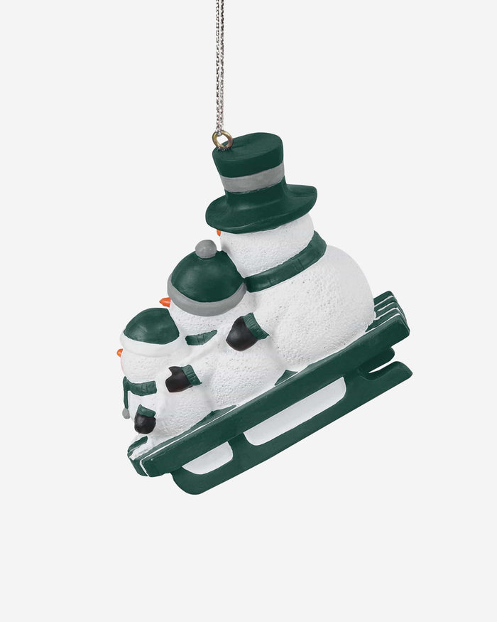 Michigan State Spartans Sledding Snowmen Ornament FOCO - FOCO.com