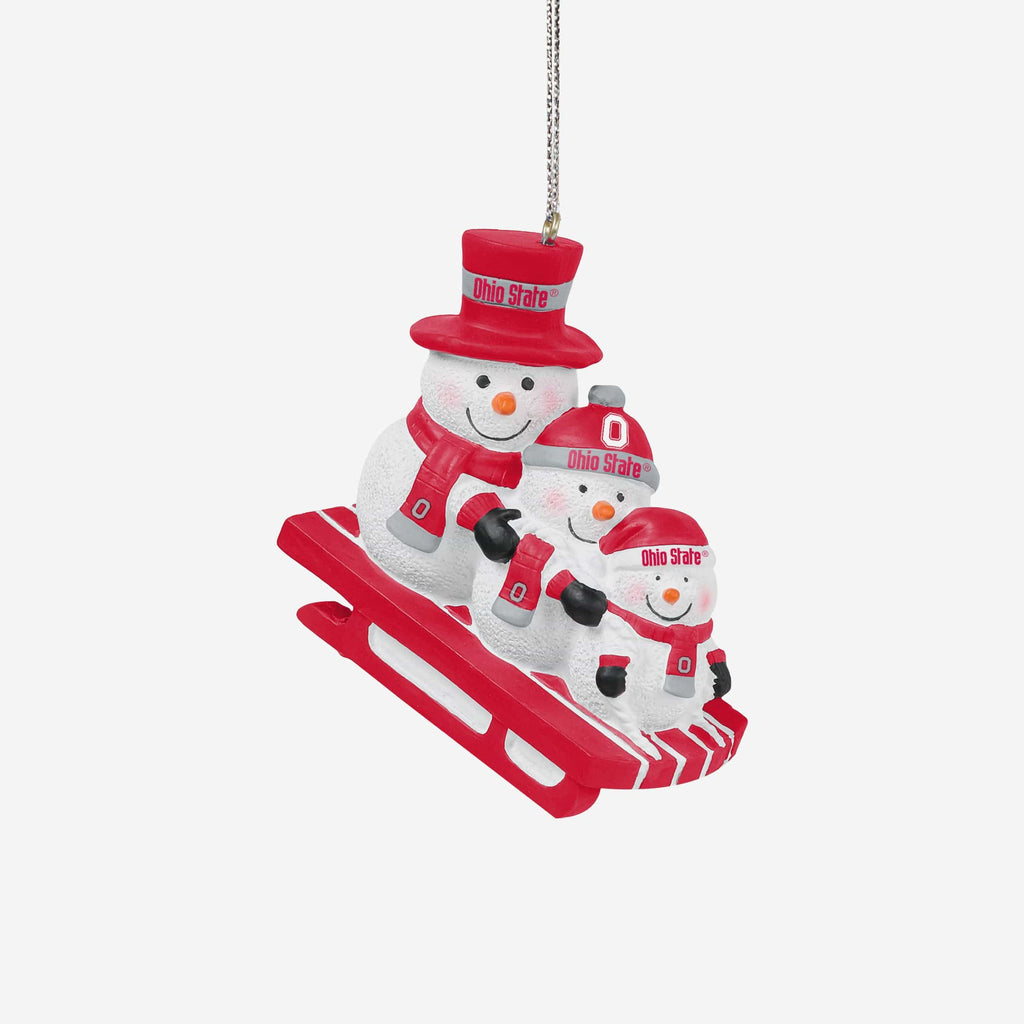 Ohio State Buckeyes Sledding Snowmen Ornament FOCO - FOCO.com