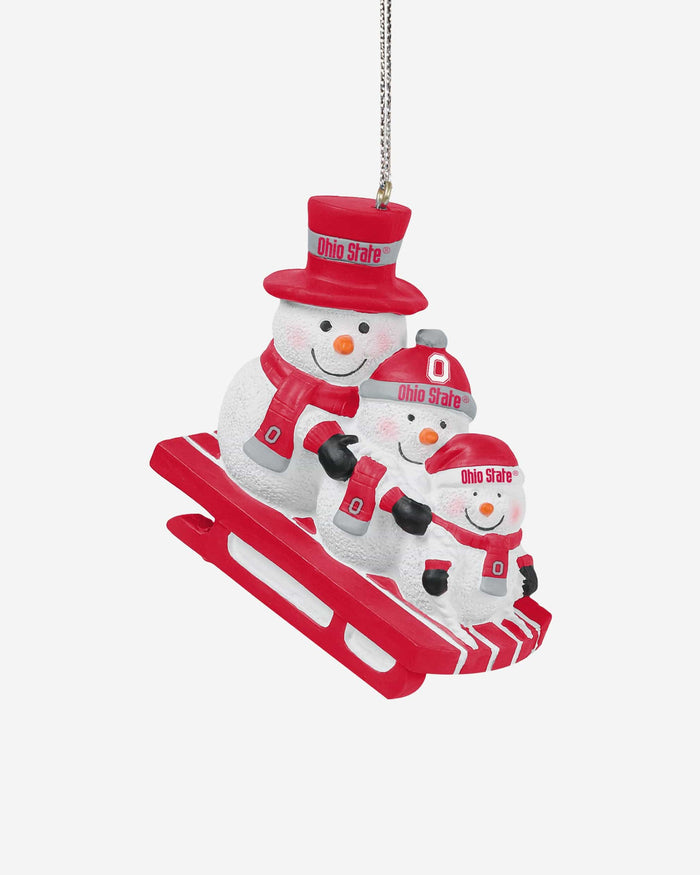 Ohio State Buckeyes Sledding Snowmen Ornament FOCO - FOCO.com