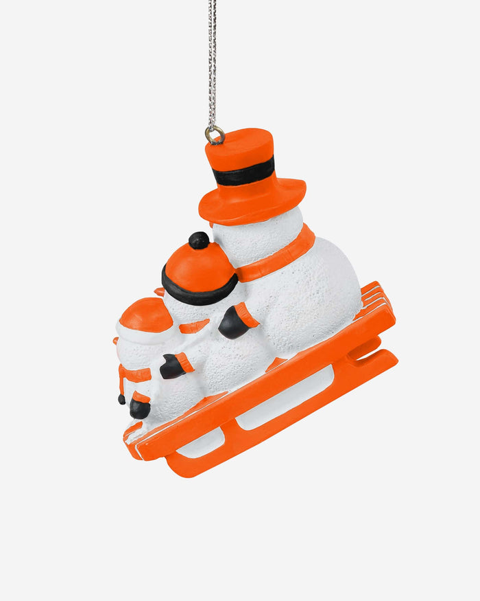 Oklahoma State Cowboys Sledding Snowmen Ornament FOCO - FOCO.com